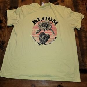 Bloom Where You Are Planted Bella Canvas yellow shirt sleeve tee - 2XL